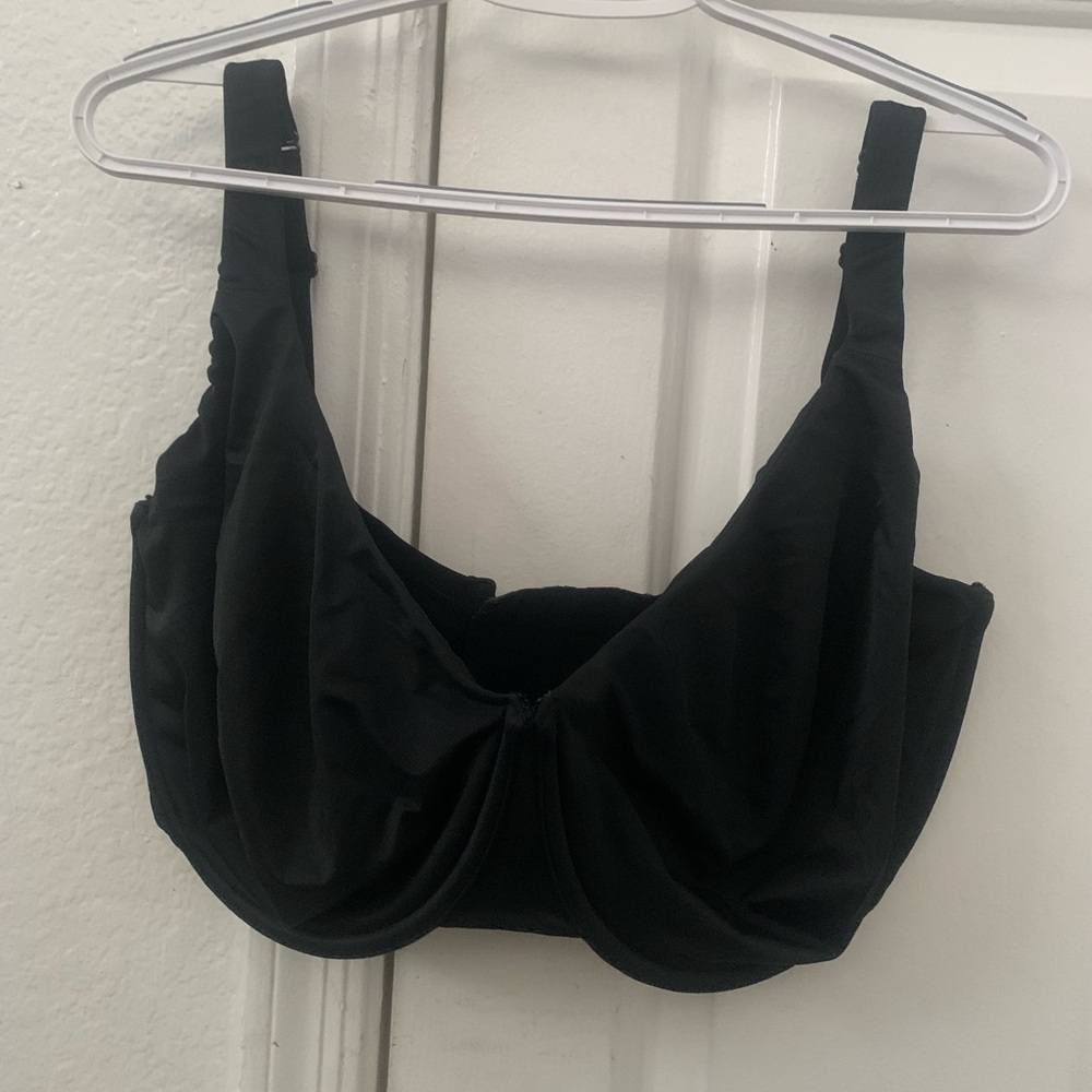 Cacique Unlined Full Coverage Underwire Support Bra, Size 38K Black EUC - Picture 8 of 8